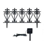 Gard decorativ cu instalatie solara LED, set 5 bucati