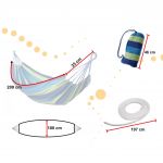 Hamac Multicolor Simplu (1 persoana), 200 x 100 cm + Kit de instalare - albastru