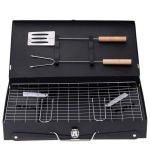 Gratar pliabil pentru gradina cu accesorii BBQ incluse