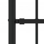 Gard gradina cu varfuri negru 115 cm otel vopsit electrostatic