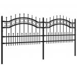 Gard gradina cu varfuri negru 115 cm otel vopsit electrostatic