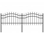 Gard gradina cu varfuri negru 115 cm otel vopsit electrostatic