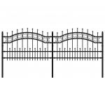 Gard gradina cu varfuri negru 115 cm otel vopsit electrostatic