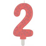 Lumanare pentru tort - Number 2 - Pink | Legami
