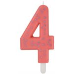 Lumanare pentru tort - Number 4 - Pink | Legami
