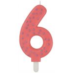 Lumanare pentru tort - Number 6 - Pink | Legami