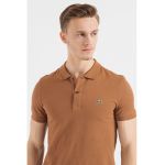 Tricou polo slim fit din material pique