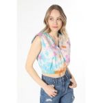Bluza cu model tie-dye si terminatie elastica
