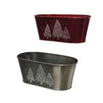 Suport metalic - Iron Bucket Oval Tree - Red, Silver - mai multe culori | Kaemingk