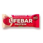 Baton proteic cu capsuni raw, eco-bio, 47g - Lifebar