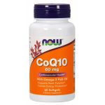 Now CoQ10 with Omega-3 60 mg 60 softgels