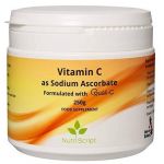 Vitamina C alcalina, Ascorbat de Sodiu, pulbere 250g, Nutriscript