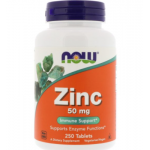 Now Zinc 50 mg 250 tablets