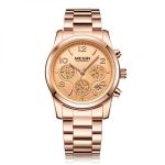 Ceas de dama Megir rezistent la apa 3Bar mecanism Quartz curea din otel inoxidabil afisaj analogic stil Fashion + cutie cadou