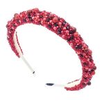 Coronita pentru par cu perle, rosie, Zia Fashion