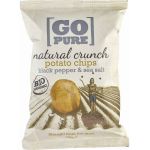 Chipsuri de cartofi cu sare si piper coapte manual, eco-bio, 125g - Go Pure
