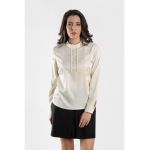 Bluza de satin cu aplicatii de perle sintetice