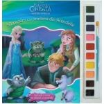 Sa pictam cu prietenii din Arendelle - Carte de colorat cu pensula si acuarele