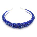 Coronita pentru par cu perle, albastra, Zia Fashion