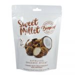 Bilute din mei expandat invelite in ciocolata cu lapte si cocos, fara gluten, eco-bio, 55g, Biopont