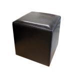 Taburet Cub Piele Wenge, 38 x 42 x 38 cm
