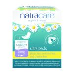 Absorbante Lungi cu Aripioare cu Strat de Bumbac Organic Natracare, 10 buc