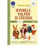 Iepurele, vulpea si cocosul. invat sa citesc de mic