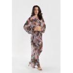 Bluza crop cu maneci cu fronseuri