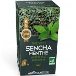 Ceai verde Sencha cu menta, eco-bio, 18 pliculete x 2g - Aromandise