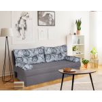 Canapea extensibila Alfi Grey 192x80x77 cm cu lada de depozitare, Flower