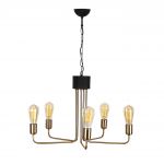 Candelabru Opviq Mum, 5 x E27, 40 W, negru antic