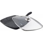 Tigaie grill cu capac, Dark Line, Heinner, 28x4.5 cm, aluminiu turnat, negru