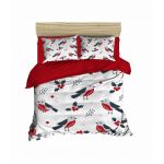 Lenjerie de pat dubla Xmas-452 Pearl Home, 3 piese, amestec bumbac, multicolor