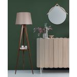 Lampadar cu raft, Luin, 8282-8, E27, 60 W, lemn/textil