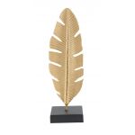 Decoratiune Leaf, Mauro Ferretti, 10x10x34 cm, fier, auriu