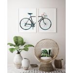 Set 2 tablouri Bicicleta, Heinner, 35x50 cm, plastic/MDF, multicolor