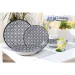 Serviciu de masa Rania, Heinner, 18 piese, ceramica, alb/albastru