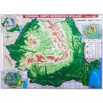 Romania. harta fizica + harta repartitiei oraselor