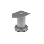 Picior metalic Cilindric pentru mobilier D42 mm, H:120 mm, finisaj gri satinat - Maxdeco