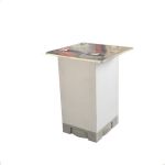 Picior metalic pentru mobilier H:100 mm, finisaj aluminiu, profil patrat 40x40 mm fara masca, AN1 - Maxdeco