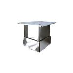 Picior metalic pentru mobilier H:50 mm, finisaj crom lucios, profil patrat 40x40 mm cu masca - Maxdeco