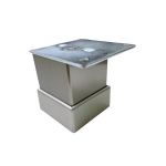 Picior metalic pentru mobilier H:50 mm, finisaj inox, profil patrat 40x40 mm cu masca - Maxdeco