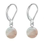 Cercei Argint, Tortita Inchisa, cu Pietre Semipretioase Naturale de Cuart Roz de 10 mm
