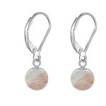 Cercei Argint, Tortita Inchisa, cu Pietre Semipretioase Naturale de Cuart Roz de 8 mm