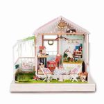 Joc interactiv, educational, macheta casuta de asamblat, miniatura, Casuta vesela, DIY