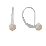 Cercei Argint Clasici si Pietre Semipretioase Naturale de Cuart Roz de 6 mm