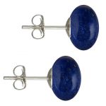 Cercei Argint, Tip Surub, cu Pietre Semipretioase Naturale de Lapis Lazuli de 12 mm