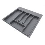 Suport organizare tacamuri, gri, pentru latime exterioara corp 600 mm, montabil in sertar de bucatarie