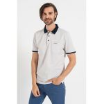 Tricou polo de bumbac cu margini contrastante