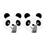 Set 2 x Carlig baie de perete autoadeviz Panda, Alb /Negru - Caerus Capital